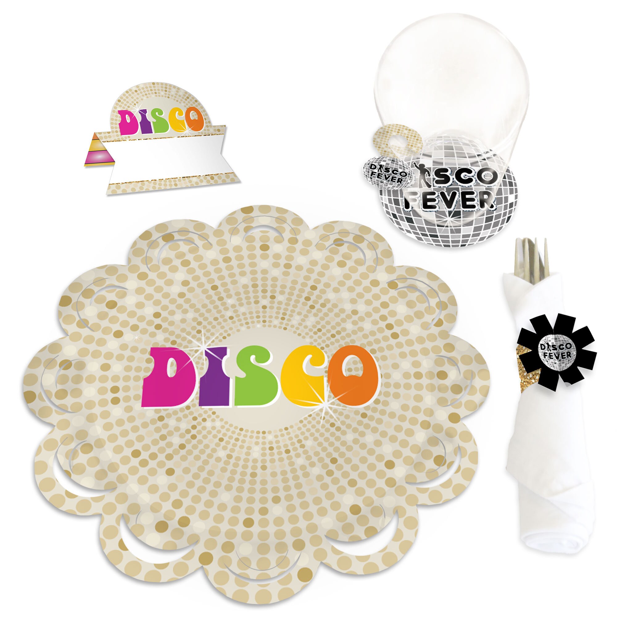 Big Dot of Happiness 70's Disco - 1970's Disco Fever Party Round Candy  Sticker Favors - Labels Fit Chocolate Candy (1 Sheet of 108)