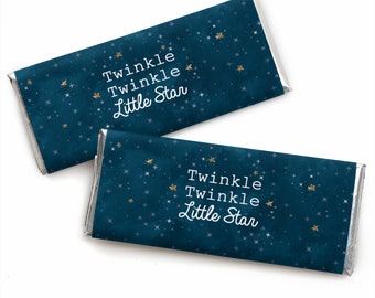 Twinkle Twinkle Little Star - Candy Bar Wrappers - Baby Shower and 1st Birthday Party Favors - 24 Count