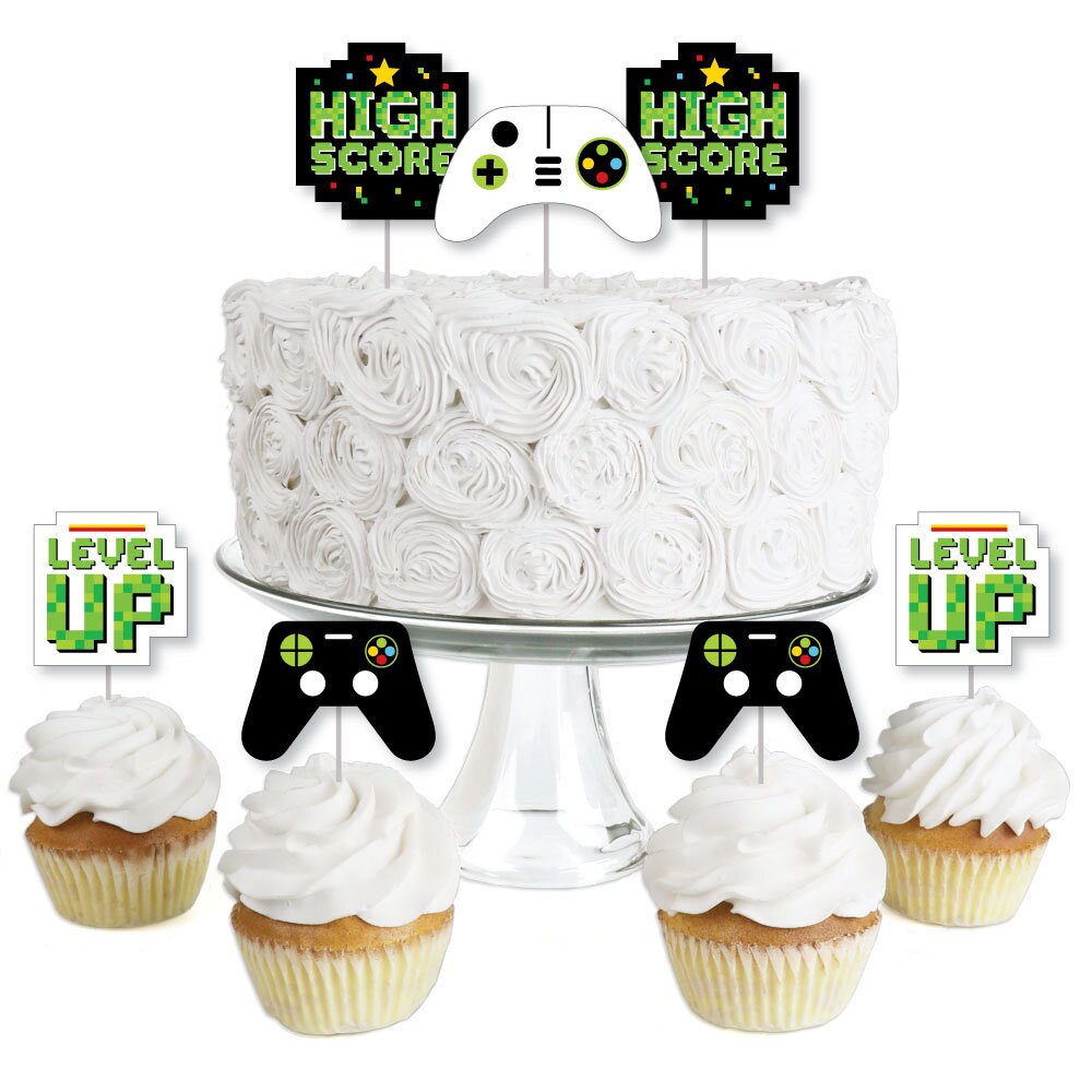 Game Zone Dessert Cupcake Toppers Pixel Video Game Party | Etsy