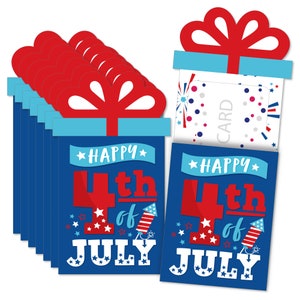 Firecracker 4th of July - Red, White and Royal Blue Party Money and Gift Card Sleeves - Nifty Gifty Card Holders - Set of 8