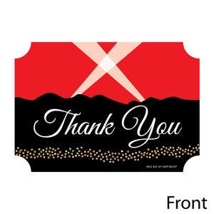 Red Carpet Hollywood Shaped Thank You Cards Movie Night Party Thank You Note Cards with Envelopes Red Carpet Event Thank You 12 Ct. image 3
