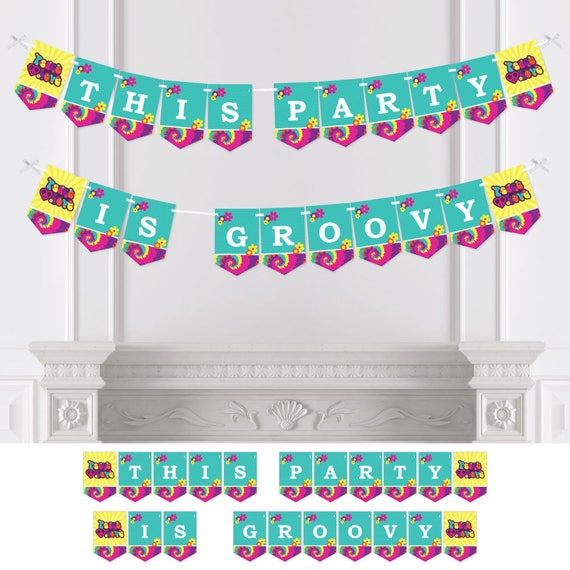 60 S Hippie Bunting Banner Personalized 1960s Groovy Etsy