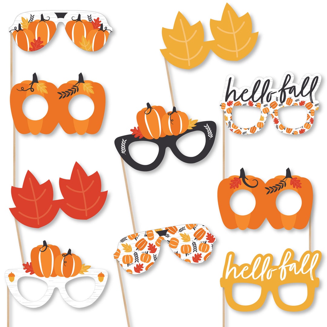 Fall Pumpkin Glasses - Paper Card Stock Halloween or Thanksgiving Party ...