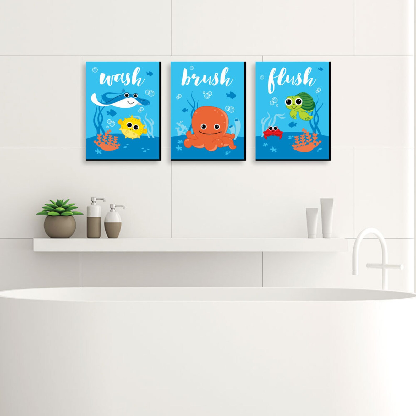 Under the Sea Critters Kids Bathroom Rules Wall Art D??cor - Etsy