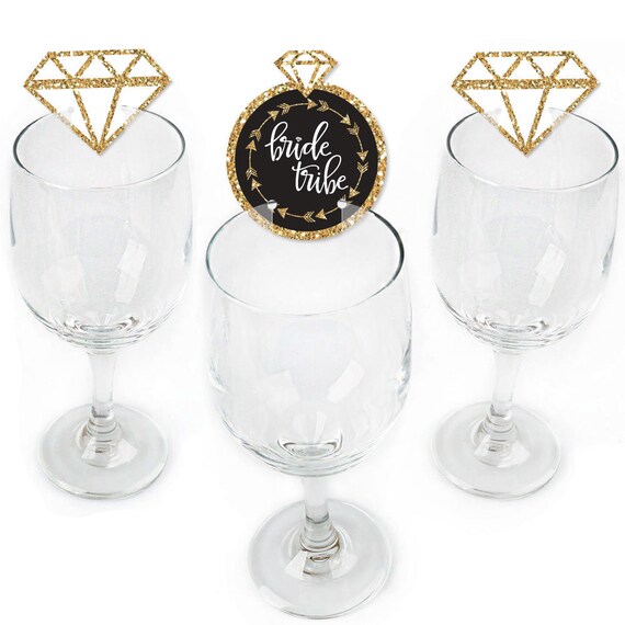 Bride Tribe Wine Markers Shaped Bachelorette Party Glass Shaped Bachelorette Party Wine Glass