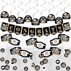 Law School Grad - Future Lawyer Graduation Party Supplies Decoration Kit - Decor Galore Party Pack - 51 Pieces