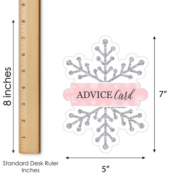 Big Dot Of Happiness Pink Winter Wonderland Advice Cards - Set Of 20 Snowflake-Shaped Cards For Baby Showers & Parties - View #8