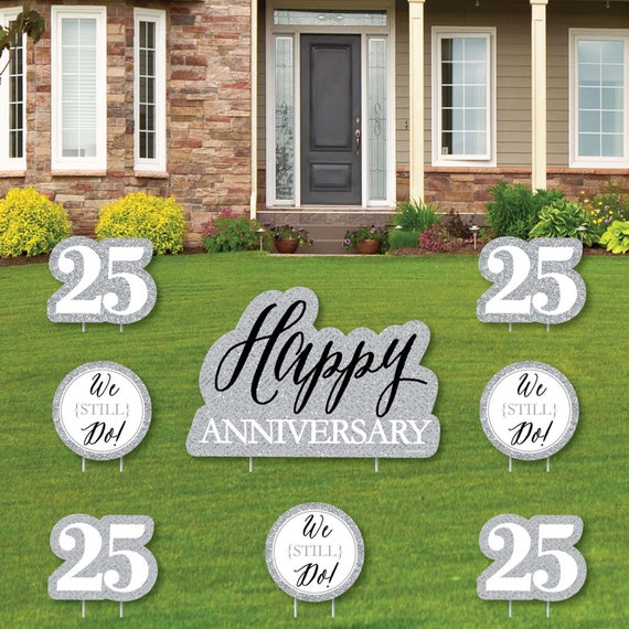 25th Anniversary Shaped Lawn Decorations Outdoor Yard Decorations