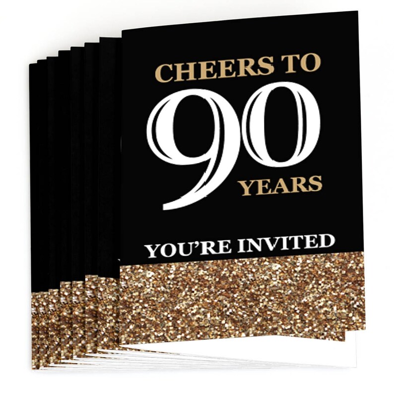 90th Birthday Fill in Invites Adult 90th Birthday Gold - Etsy