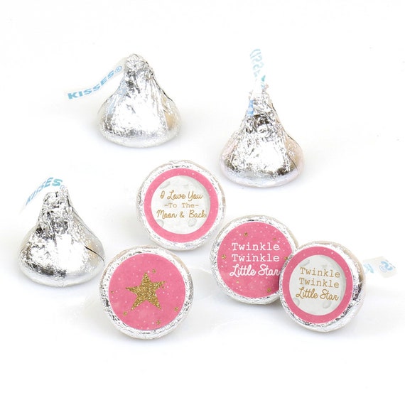 Hershey Kiss® Stickers - Pink Twinkle Little Star - Round Candy Label Party Favors - Baby Shower - Hershey Kisses Labels - 108 per Sheet Il_570xn