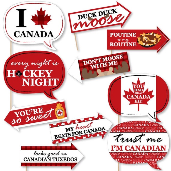 Funny Canada Day Party Photo Booth Props Canadian Party Photo Booth