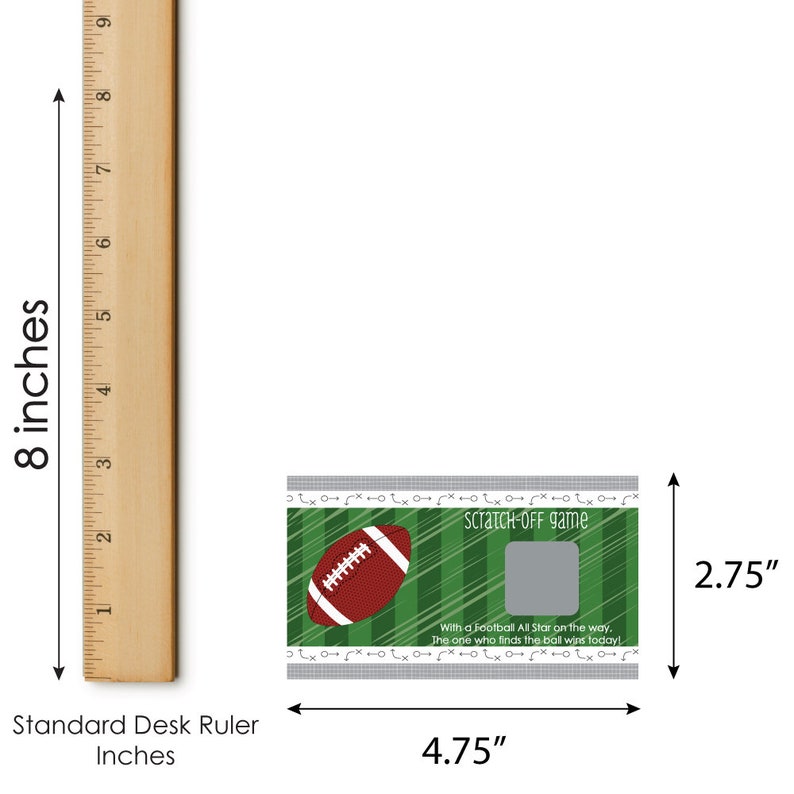 End Zone Football Baby Shower or Birthday Party Scratch Off Games 22 Football Scratch Off Game Cards image 6