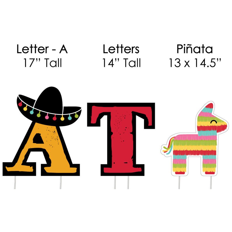 Mexican Fiesta Yard Signs Let/'s Fiesta Yard Sign Outdoor Lawn Decoration Mexican Festival Signs Cinco de mayo Party Lawn Signs