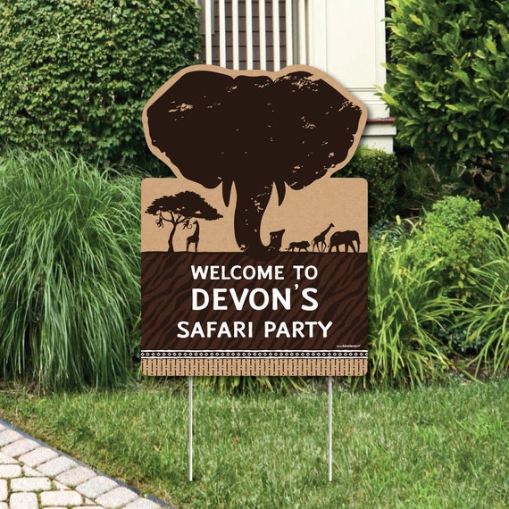 Wild Safari Welcome Sign Birthday Or Baby Shower Personalized