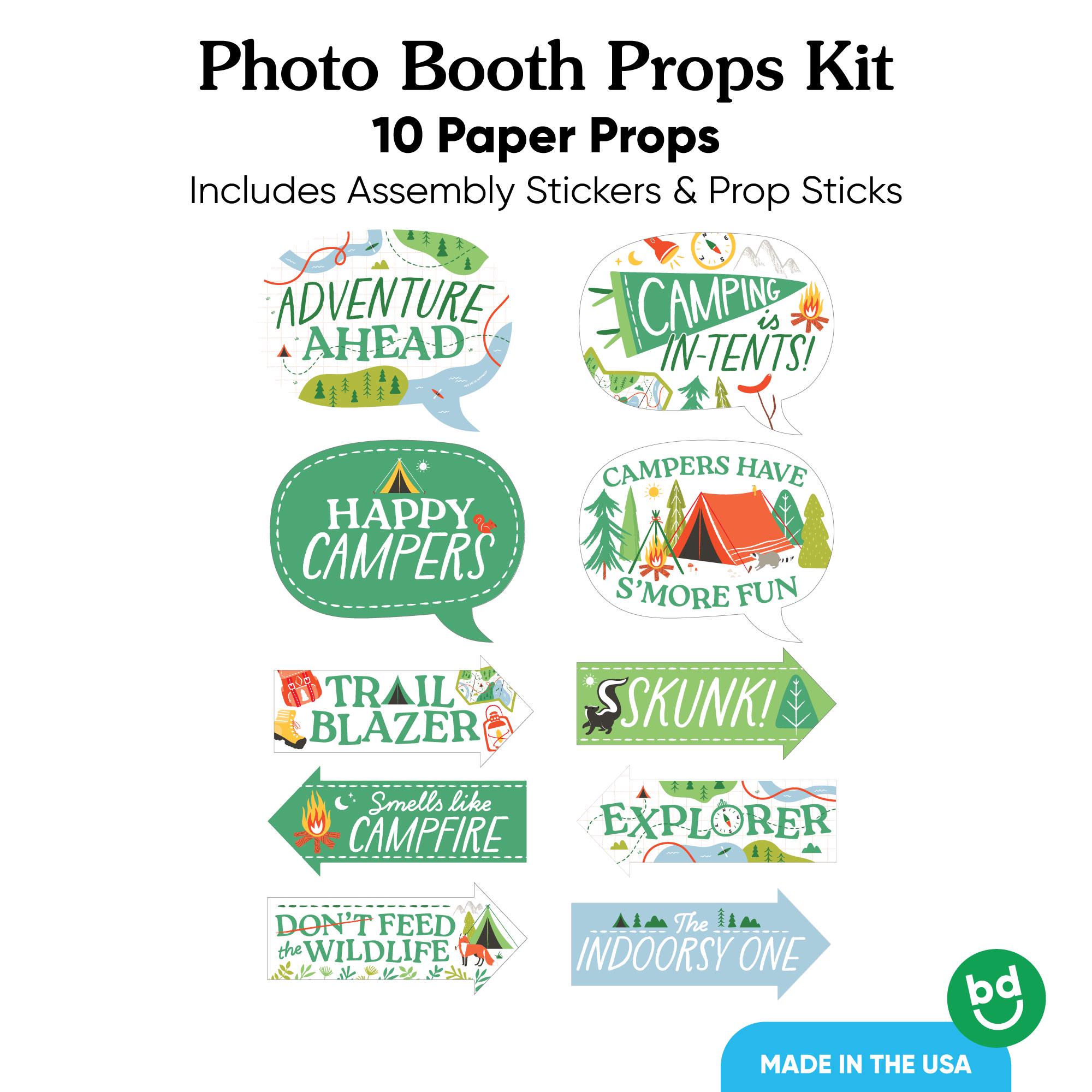 Funny Camping Photo Booth Props Kit, Camp-themed Sayings & Puns for ...