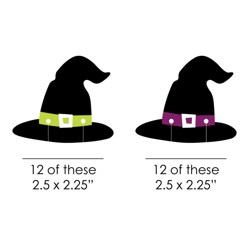 Halloween Drink Markers Halloween Witch Party Beverage Glass Markers Witch Hat Shaped Glass Markers Wine Tags -24 Ct Happy Halloween