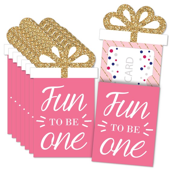 1st Birthday Girl - Fun to be One - First Birthday Party Money and Gift Card Sleeves - Nifty Gifty Card Holders - Set of 8 Il_570xn