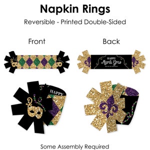 mardi gras napkin rings