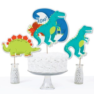 Roar Dinosaur Centerpiece Sticks Dino Mite Trex Baby Shower Table Toppers T-Rex Birthday Party Supplies 15 Ct. image 3