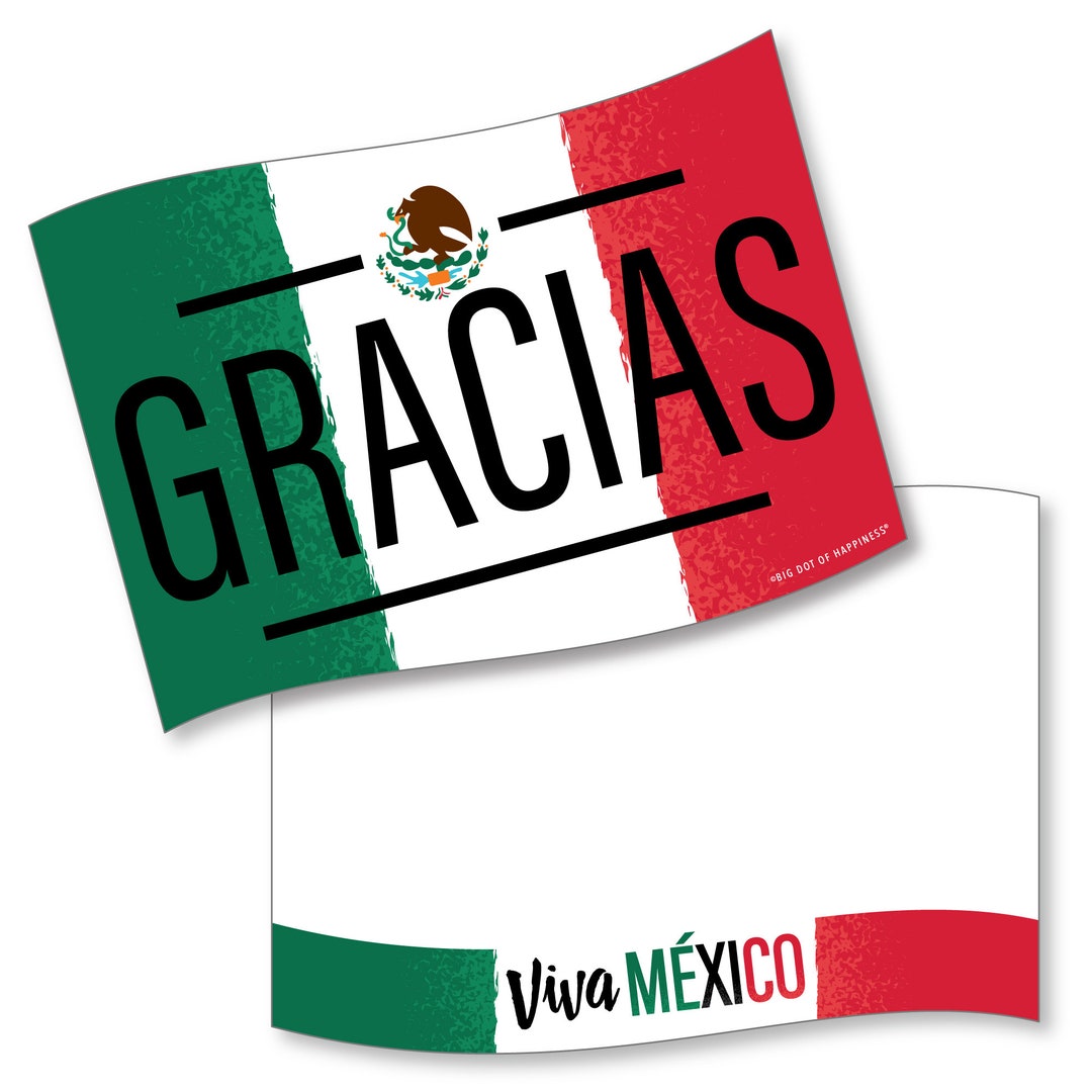 Viva Mexico Shaped Thank You Cards Mexican Independence Etsy