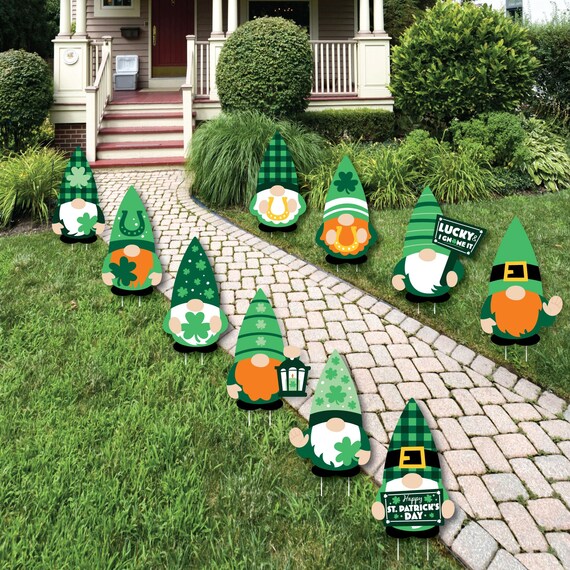 Irish Gnomes Lawn Decorations Outdoor St. Patrick's Day Party Yard