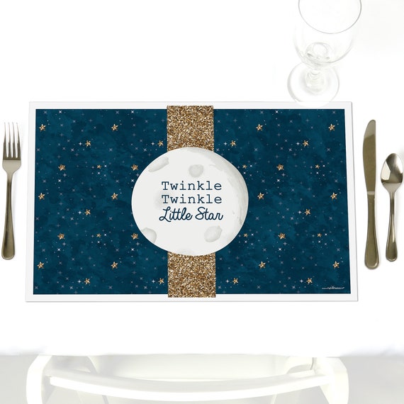 Twinkle Twinkle Little Star - Party Table Decorations - Baby Shower or Birthday Party Placemats - Party Supplies -12 Ct. Il_570xn