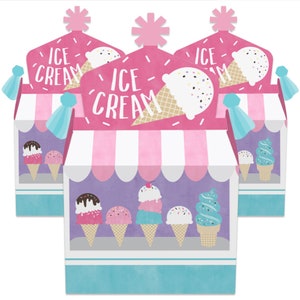 Scoop Up The Fun Ice Cream Treat Box Party Favors Sprinkles Party Goodie Gable Boxes Set of 12 image 2