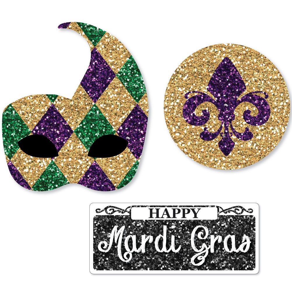 Big Dot of Happiness Mardi Gras - Masquerade Party Small Round Candy Stickers - Party Favor Labels - 324 Count
