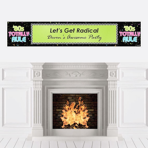 80 S Retro Party Banner Personalized Totally 1980s Party
