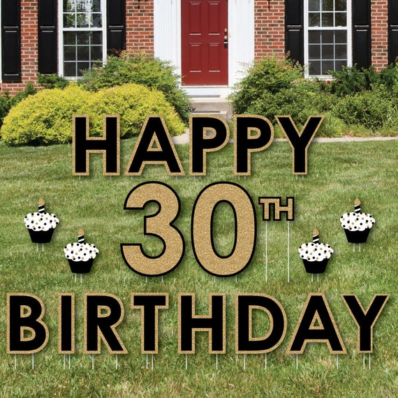 30th Birthday Yard Sign Outdoor Lawn Birthday Decorations Happy Birthday Yard Signs Adult 30th Birthday Gold By Big Dot Of Happiness Catch My Party 30th Birthday Yard Sign Outdoor Lawn Birthday Decorations Happy Birthday Yard Signs Adult 30th Birthday Gold By Big Dot Of Happiness Catch My Party