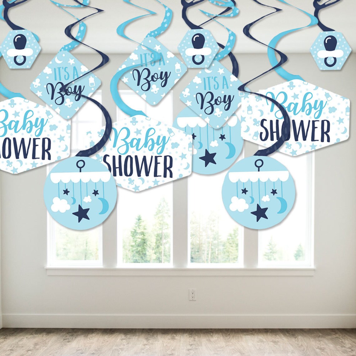 Its a Boy Blue Baby Shower Hanging Decor Party Decoration Etsy