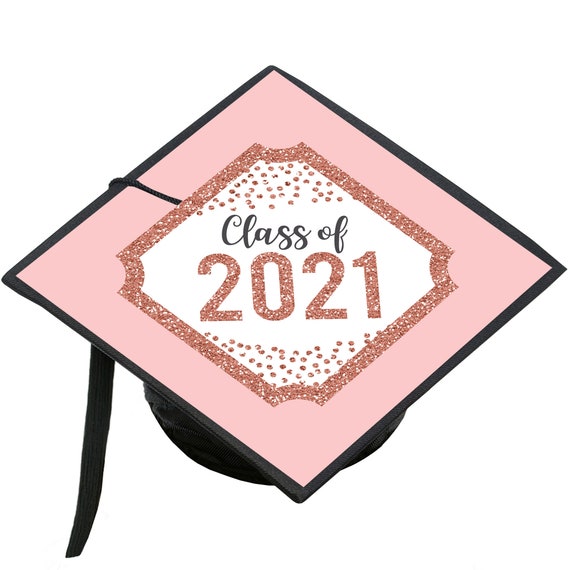 Rose Gold Grad - 2021 Graduation Cap Decorations Kit - Grad Cap Cover Il_570xn