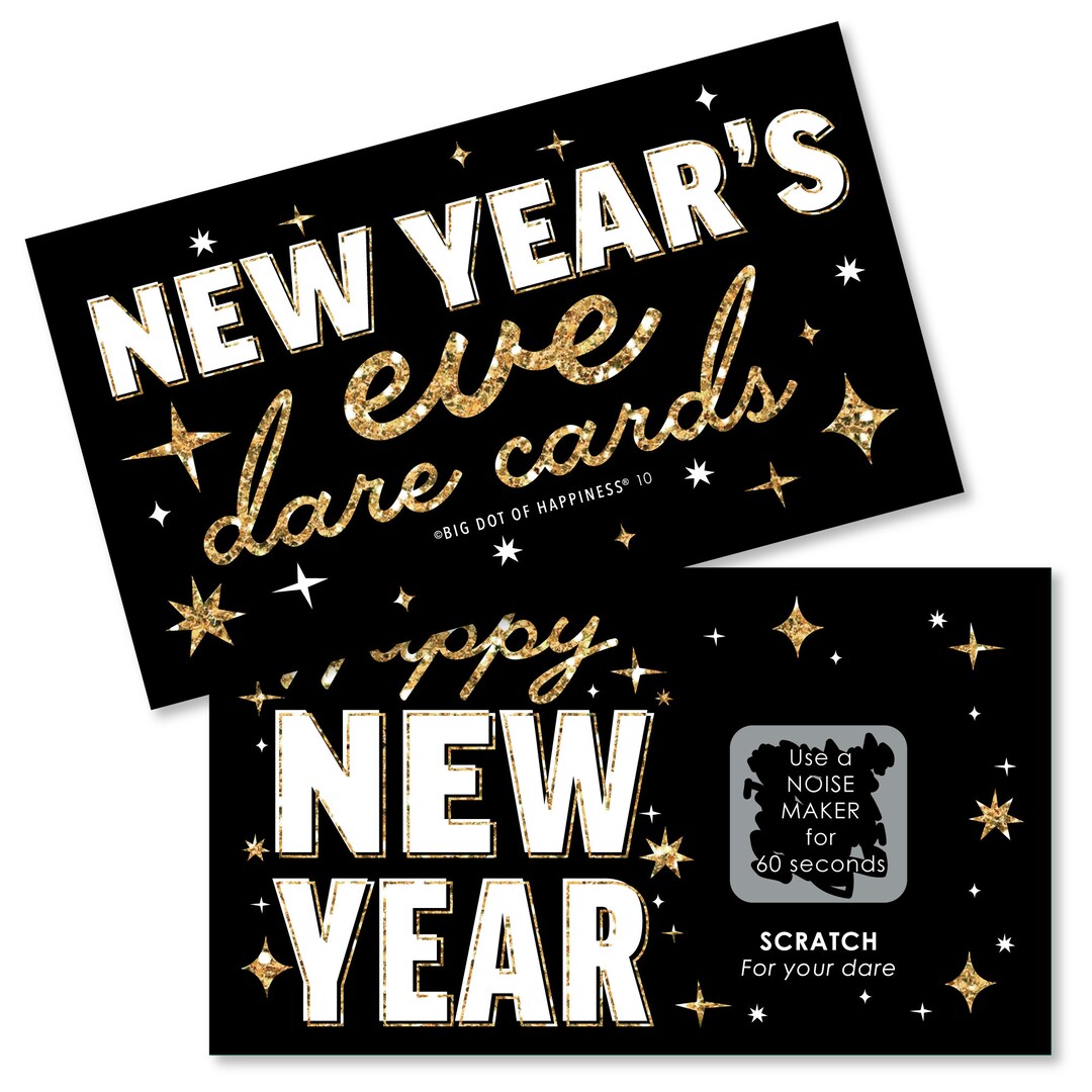 Hello New Year - NYE Party Game Scratch off Dare Cards - 22 Count - Etsy