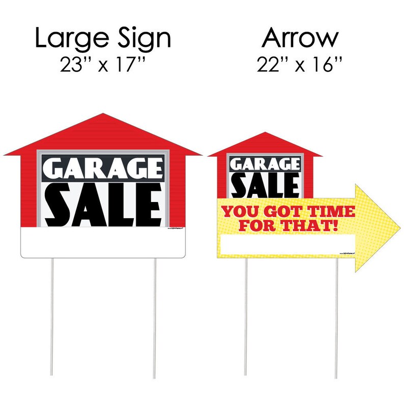 LARGE Garage Sale Signs Yard Sign WITH STAKES Double Sided Etsy