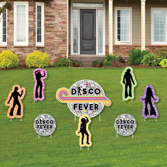70's Disco - 1970s Disco Fever Party Shaped Lawn Decorations - Outdoor Yard Decorations - Totally 70s Lawn Ornaments - I Love the 70s - 8 Pc Il_570xn