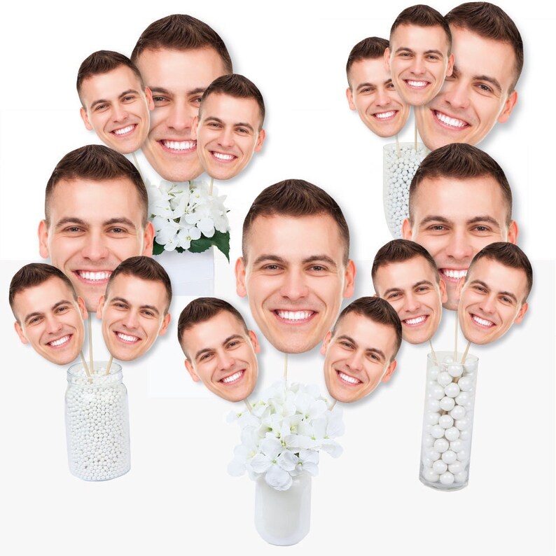 Fun Face Cutout Centerpiece Sticks Custom Photo Head Cut Out Etsy