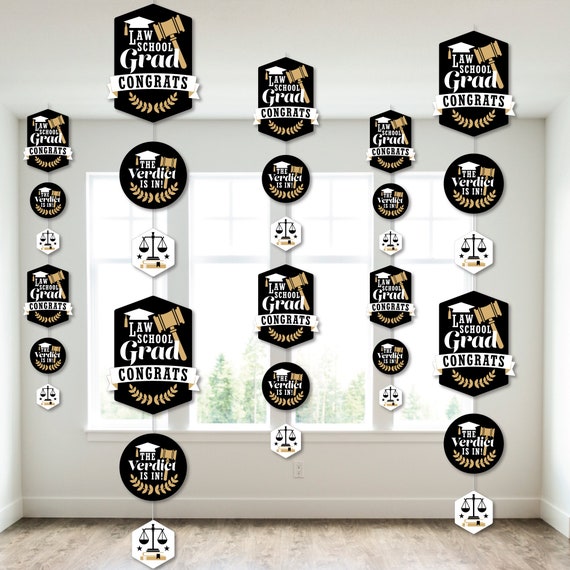 Law School Grad Future Lawyer Graduation Party DIY Dangler Backdrop
