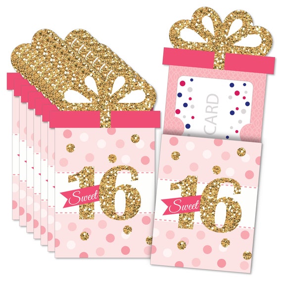 Sweet 16 - 16th Birthday Party Money and Gift Card Sleeves - Nifty Gifty Card Holders - Set of 8 Il_570xn