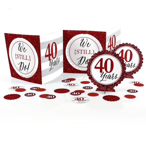 40th Wedding Anniversary Centerpiece Table Decoration Kit Etsy