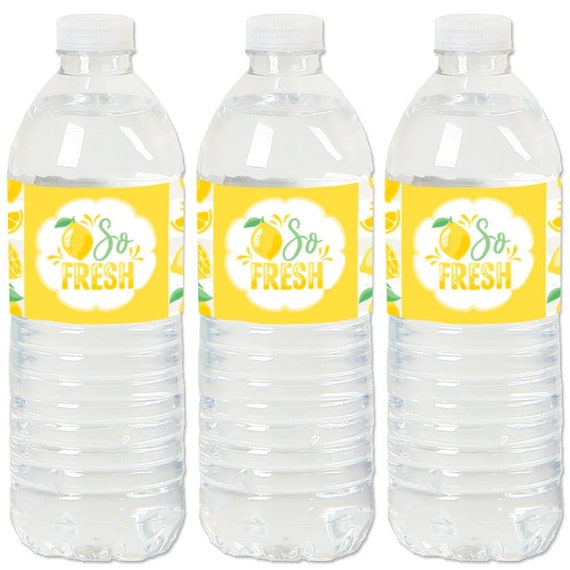 So Fresh - Lemon - Citrus Lemonade Party Water Bottle Sticker Labels - Set of 20 Il_570xn