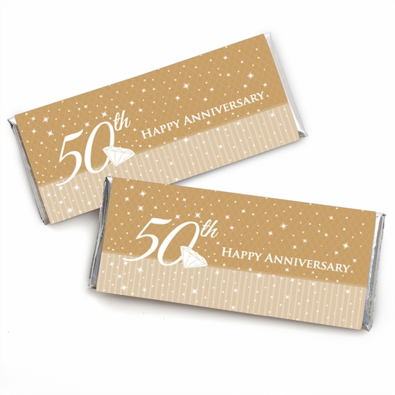 50th Anniversary Candy Bar Wrapper Wedding Anniversary | Etsy
