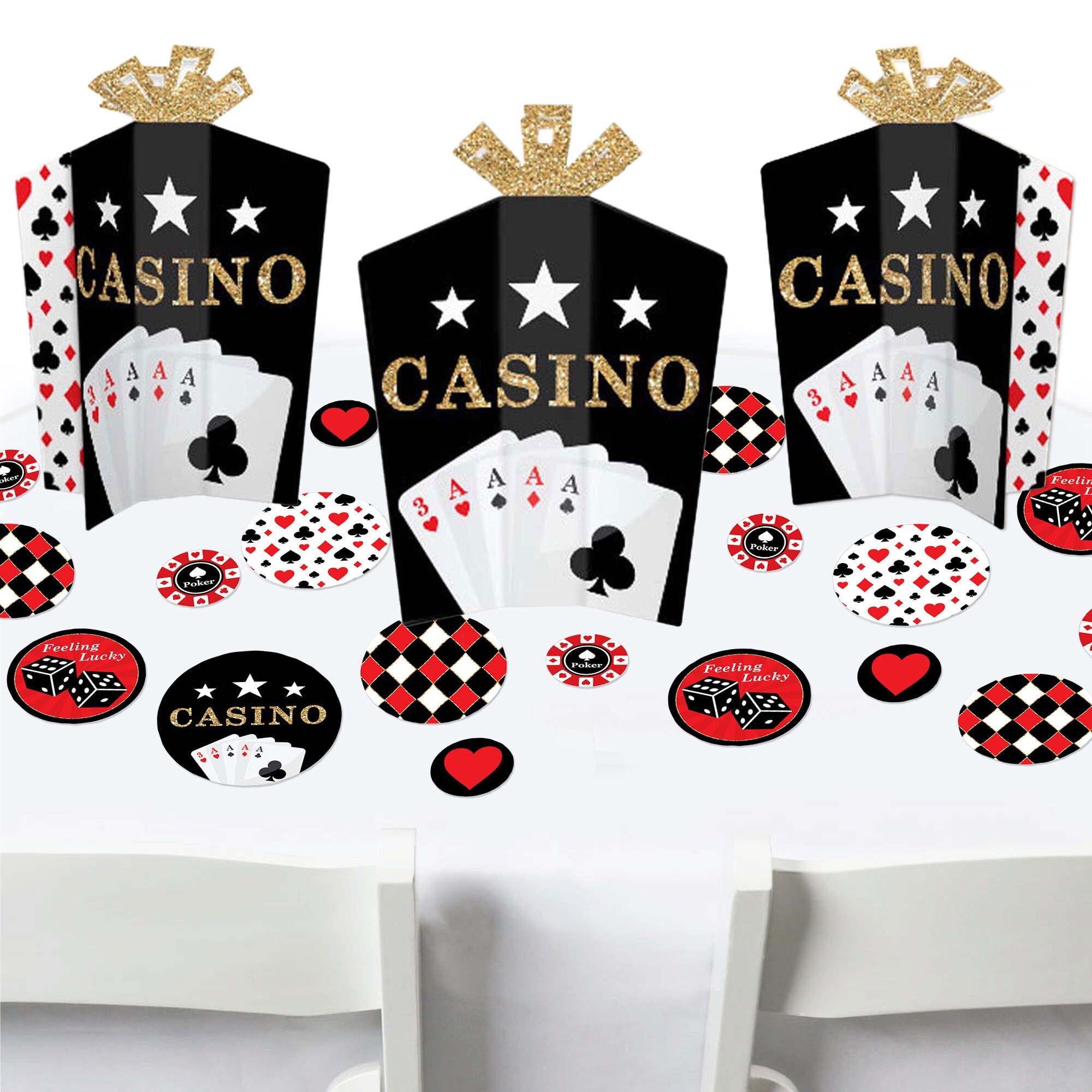 Las Vegas Casino Party Decor and Confetti Terrific Table Centerpiece Kit Set of 30