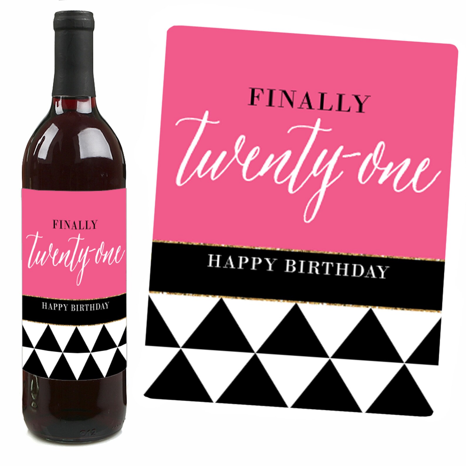 21st Birthday Wine Bottle Labels Custom Finally 21st Girl - Etsy