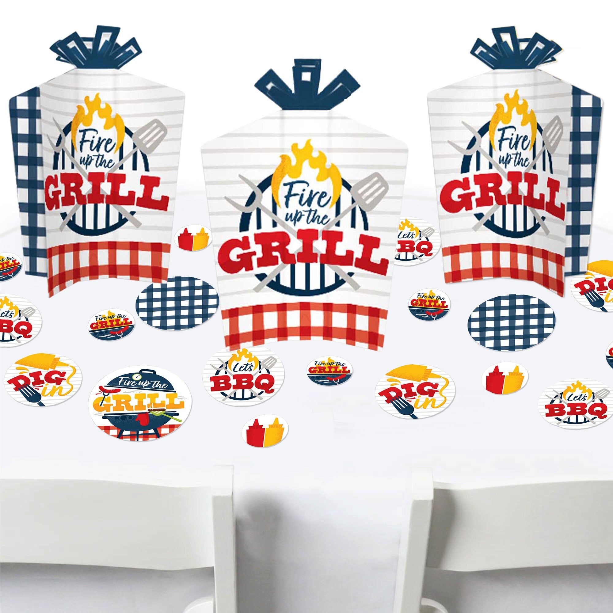 Fire Up the Grill Summer BBQ Picnic Party Decor and Confetti Terrific Table Centerpiece Kit Set of 30