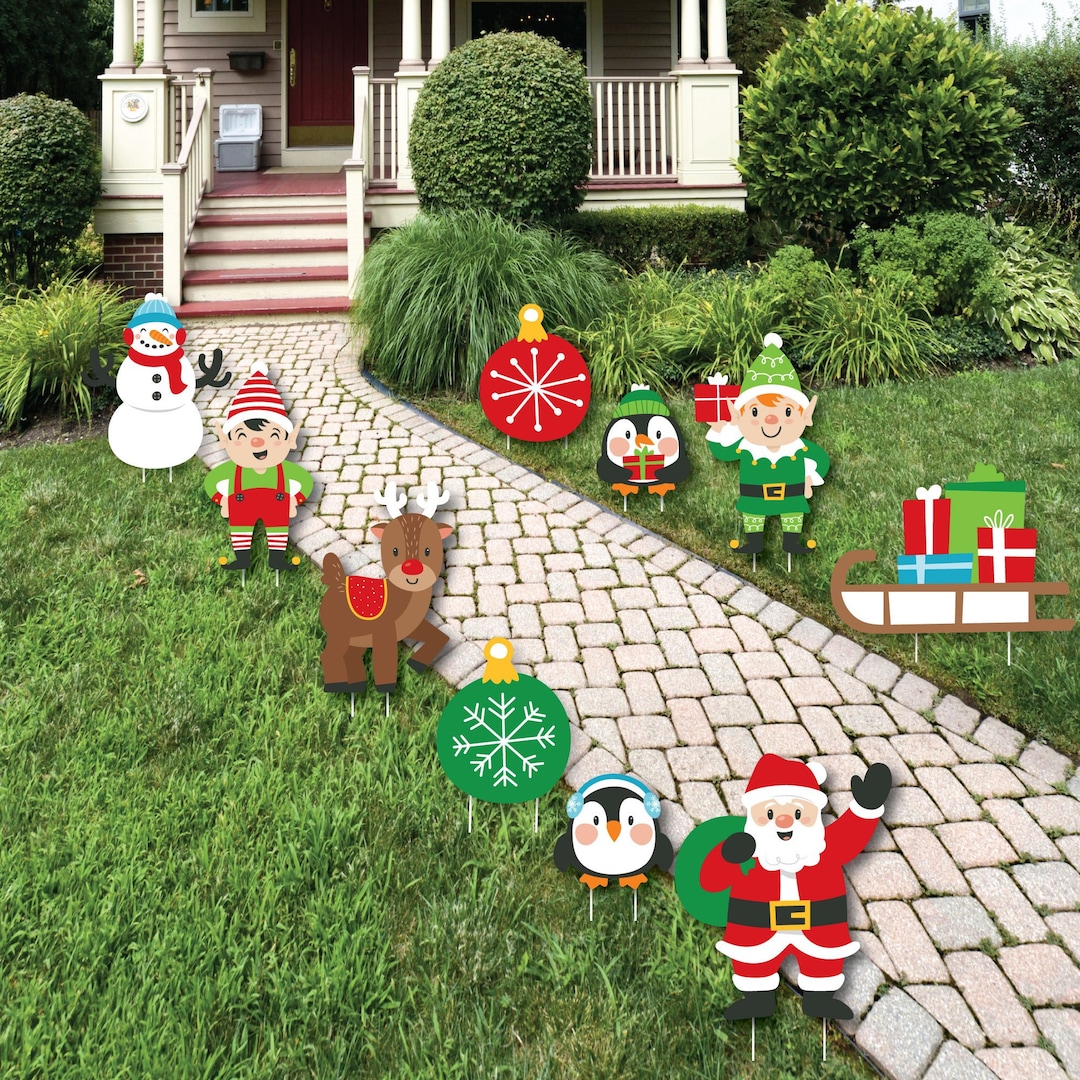 Very Merry Christmas Lawn Decorations Outdoor Holiday Santa Claus Yard