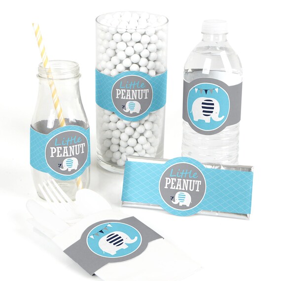 Blue Elephant Diy Party Supplies Boy Baby Shower Or 1st Birthday
