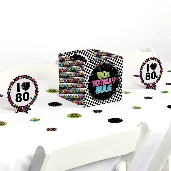 80 S Retro Totally 1980s Party Centerpiece Table Decoration
