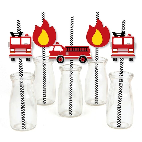 → View on Etsy: Fired Up Fire Truck - Die-Cut Straw Decor - Firefighter Firetruck - Baby Shower or Birthday Paper Cut-Outs & Striped Paper Straws - 24 ct Fired Up Fire Truck - Die-Cut Straw Decor - Firefighter Firetruck - Baby Shower or Birthday Paper Cut-Outs & Striped Paper Straws - 24 ct