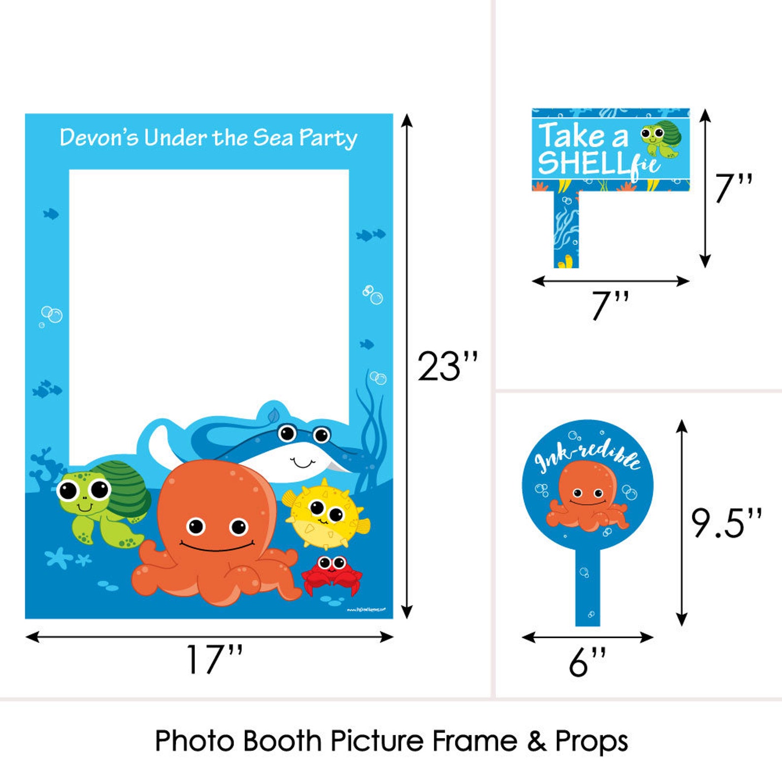 Under the Sea Critters Birthday or Baby Shower Selfie Photo Etsy