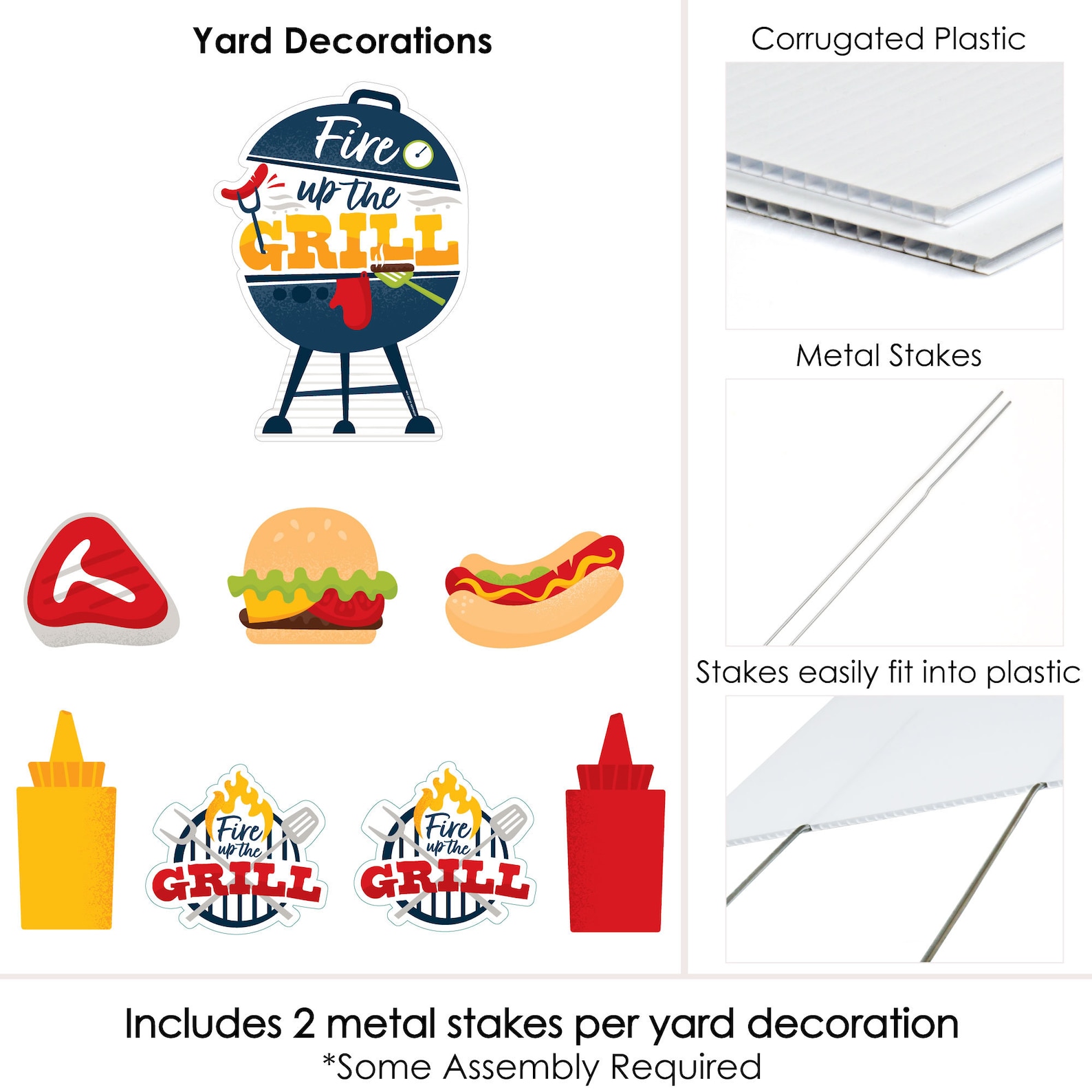 Fire Up the Grill Yard Sign and Outdoor Lawn Decorations Etsy